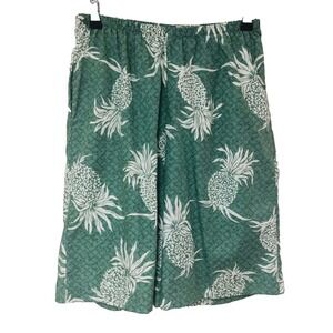 VIntage Hilo Hattie Womens Pineapple Shorts Aloha USA Hawaiian‎ Beachy Green XS